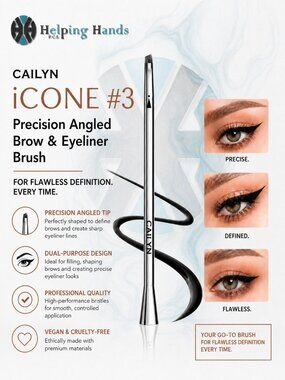 Cailyn iCONE #3 Precision Angled Brow & Eyeliner Brush for Flawless Definition